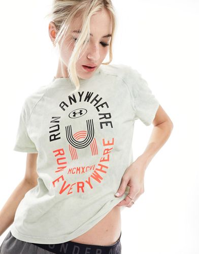 T-shirt à imprimé Run Everywhere » - Kaki - Under Armour - Modalova