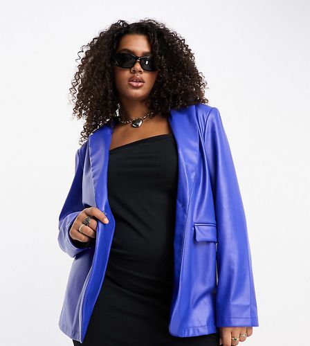 Blazer d'ensemble en imitation cuir - de cobalt - Urban Threads Curve - Modalova