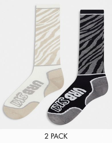 Lot de 2 paires de chaussettes de ski - Imprimé animal - Urban Threads - Modalova