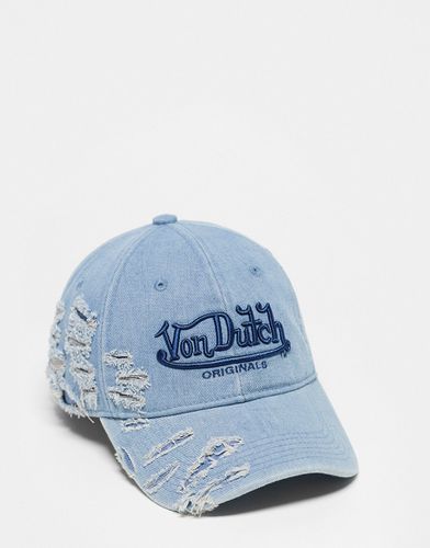 Casquette de baseball en denim effet usé - Von Dutch - Modalova