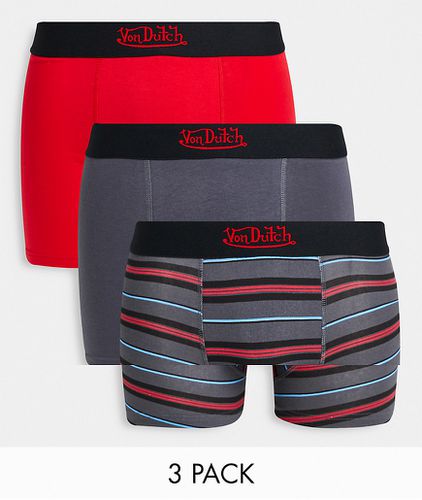 Lot de 3 boxers à rayures - et gris - Von Dutch - Modalova