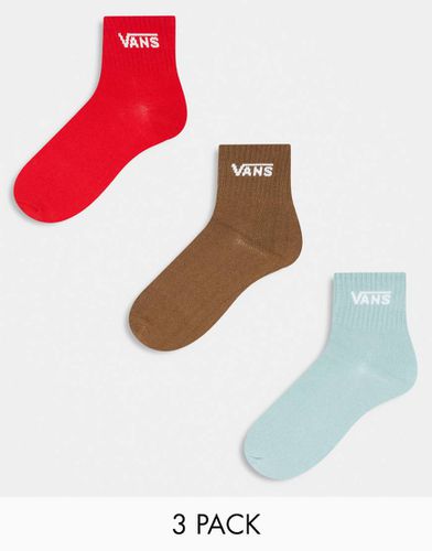 Lot de 3 paires de chaussettes classiques - Rouge, marron et gris - Vans - Modalova