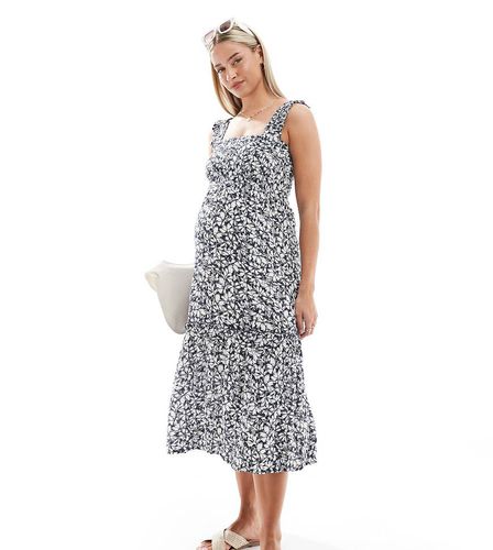 Robe caraco froncée mi-longue à fleurs - Vero Moda Maternity - Modalova