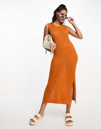 Aware - Robe mi-longue en maille au crochet - brûlé - Vero Moda - Modalova