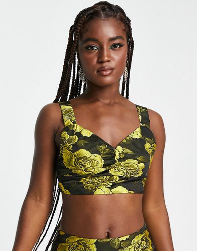 Brassière d'ensemble en jacquard fleuri - Jaune - Vero Moda - Modalova