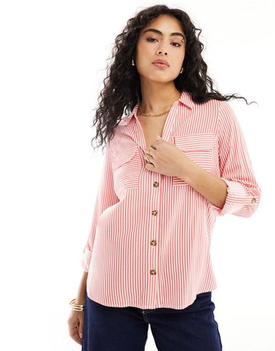 Chemise à rayures avec poche sur le devant - Vero Moda - Modalova