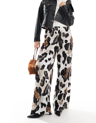 Pantalon large plissé à imprimé animal abstrait - Vero Moda - Modalova