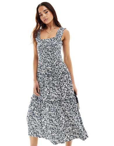 Robe caraco froncée mi-longue à fleurs - Vero Moda - Modalova