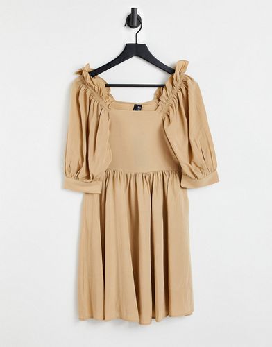 Robe babydoll à manches bouffantes - Camel - Vero Moda - Modalova