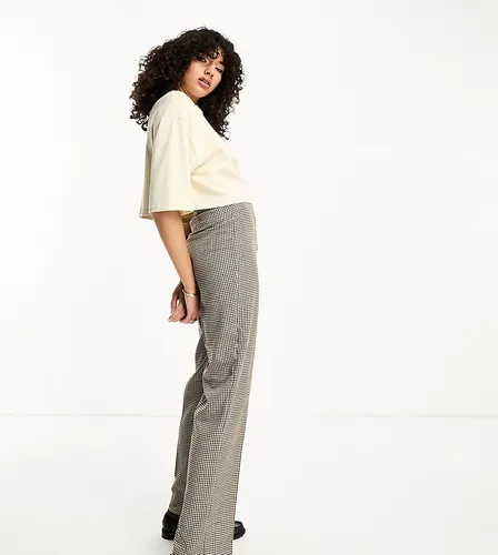 Pantalon droit ajusté à carreaux - Marron - Vero Moda Tall - Modalova