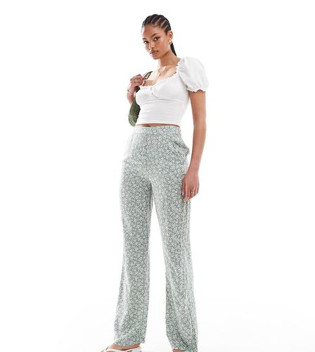 Pantalon large à fleurs - Sauge - Vero Moda Tall - Modalova