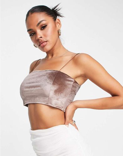 Crop top en velours à fines bretelles - Blush - Vesper - Modalova