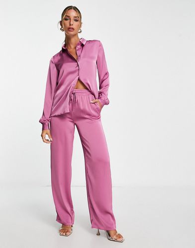 Pantalon large d'ensemble satiné - Rose - Vila - Modalova