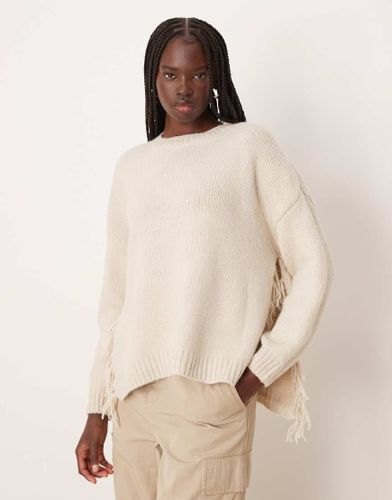 Pull  franges en maille - Crme - Vila - Modalova
