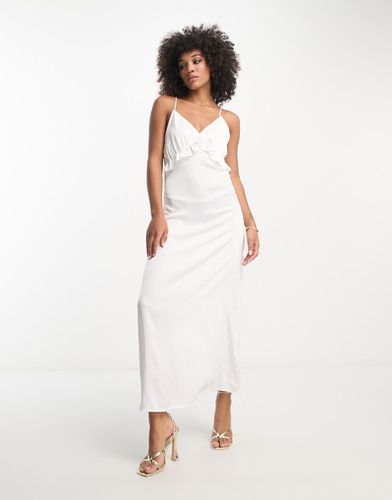 Robe longue de mariée en satin avec volants - Vila - Modalova