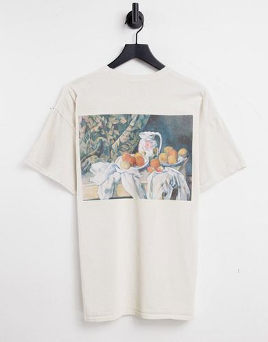 T-shirt avec inscription Cézanne » au dos style universitaire - Beige - Vintage Supply - Modalova