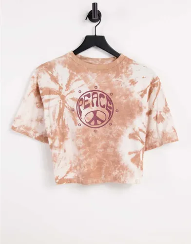 T-shirt motif tie-and-dye et imprimé Peace » - Violet Romance - Modalova