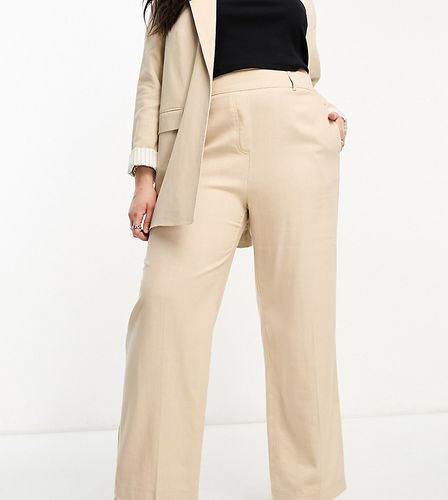 Pantalon ample aspect lin - Taupe - Yours - Modalova
