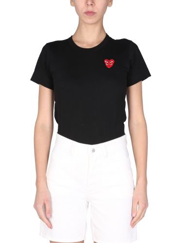 Double heart" logo patch t-shirt - comme des garcons play - Modalova