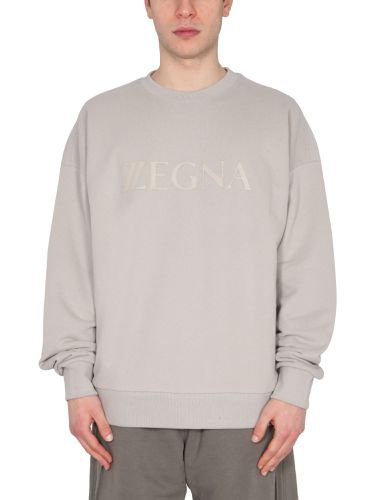 Sweatshirt with rubberized logo - z zegna - Modalova