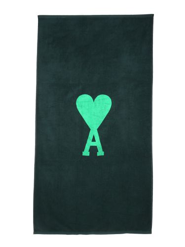 Beach towel with jacquard logo - ami paris - Modalova
