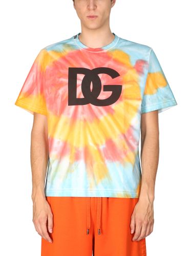 Tie dye t-shirt with dg print - dolce & gabbana - Modalova