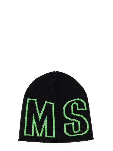 Msgm beanie hat with logo - msgm - Modalova