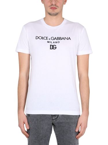 T-shirt with logo embroidery - dolce & gabbana - Modalova