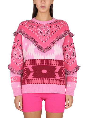 Jacquard sweater with icon patches - alanui - Modalova