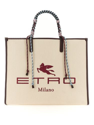 Shopper bag with braided handles - etro - Modalova