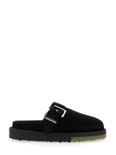 Off-white suede sandals with buckle - off-white - Modalova