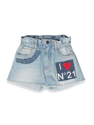 N°21 denim shorts with patch - n°21 - Modalova