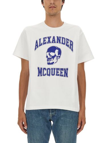 Skull logo t-shirt - alexander mcqueen - Modalova