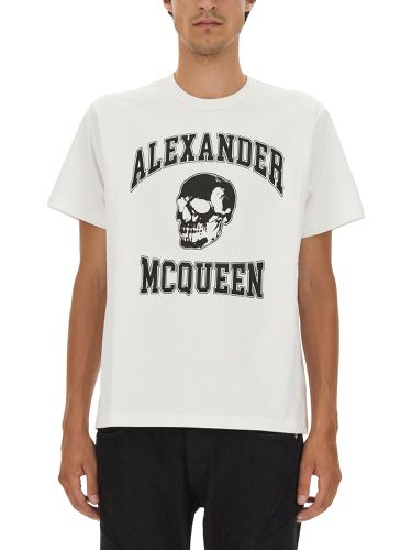 Skull logo t-shirt - alexander mcqueen - Modalova