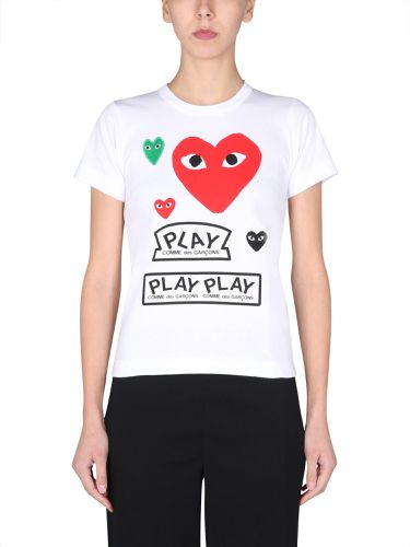 T-shirt with logo patch - comme des garcons play - Modalova