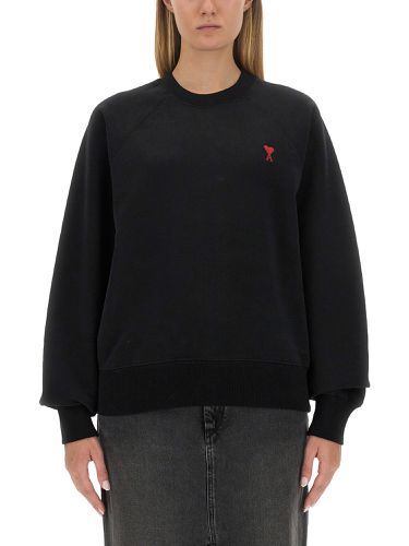 Sweatshirt with logo embroidery - ami paris - Modalova
