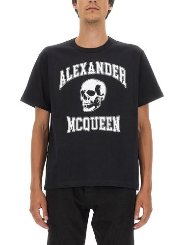 Skull logo t-shirt - alexander mcqueen - Modalova