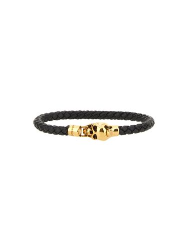 Braided leather bracelet - alexander mcqueen - Modalova
