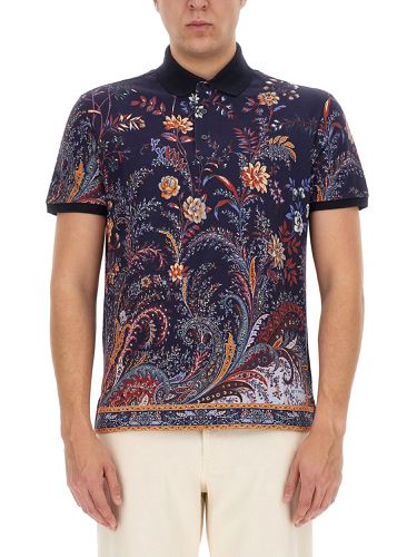 Polo shirt with floral paisley print - etro - Modalova