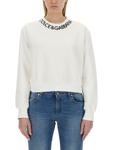 Short sweatshirt with logo - dolce & gabbana - Modalova