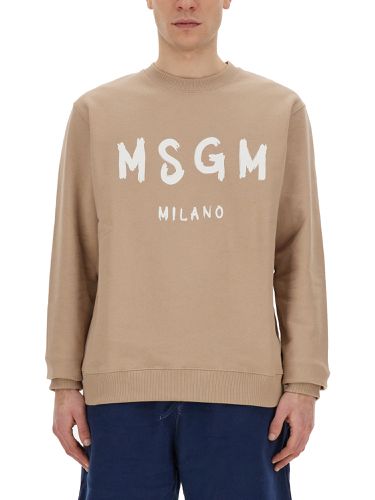 Msgm sweatshirt with brushed logo - msgm - Modalova