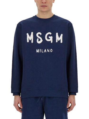 Msgm sweatshirt with brushed logo - msgm - Modalova