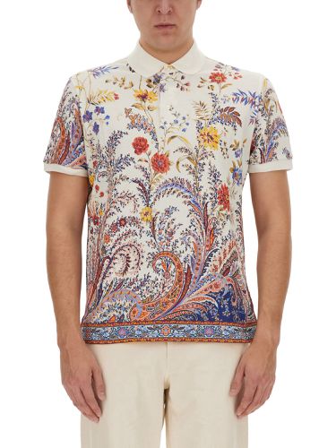 Polo shirt with floral paisley print - etro - Modalova