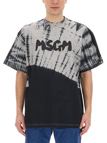 Msgm t-shirt with new brushed logo - msgm - Modalova