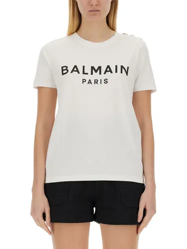 Balmain logo print t-shirt - balmain - Modalova