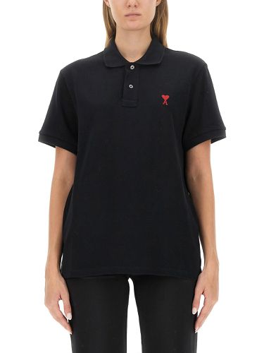 Ami paris polo with logo - ami paris - Modalova