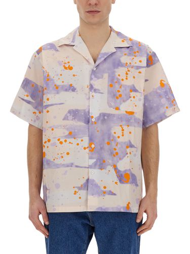 Bowling shirt with "dripping camo" print - msgm - Modalova