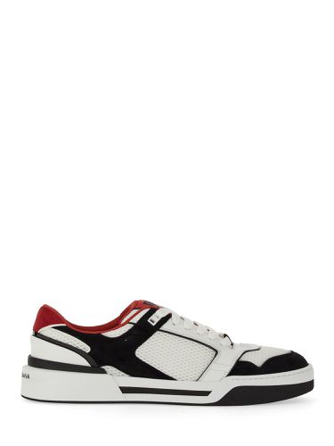 Leather and mesh sneaker - dolce & gabbana - Modalova