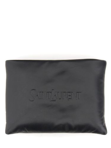 Large padded clutch bag with logo - saint laurent - Modalova