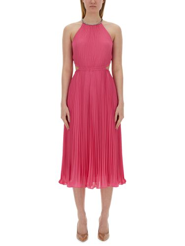 Pleated georgette dress with cut-out details - michael by michael kors - Modalova